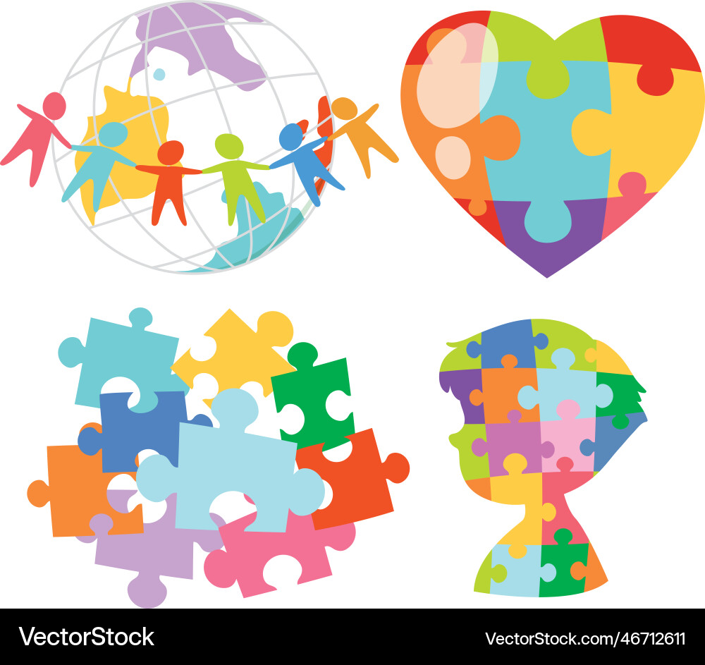 Jigsaw puzzle colourful in different forms Jigsaw puzzle colourful in different forms vector image