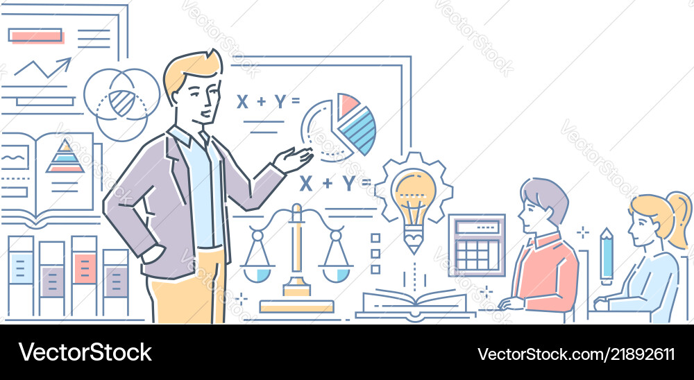 Maths lesson - modern colorful line design style Maths lesson - modern colorful line design style vector image