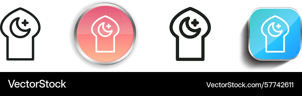 Ramadan icon thin linear regular and button style vector image