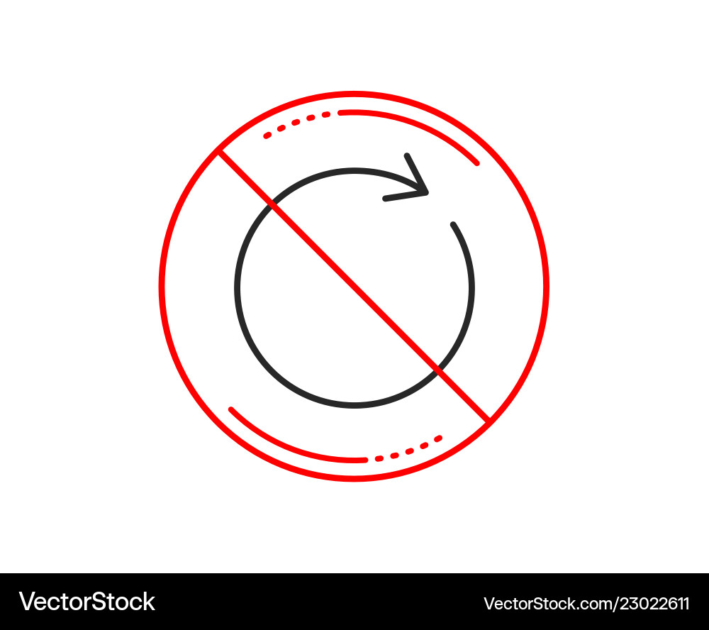 Refresh line icon rotation arrow sign vector image