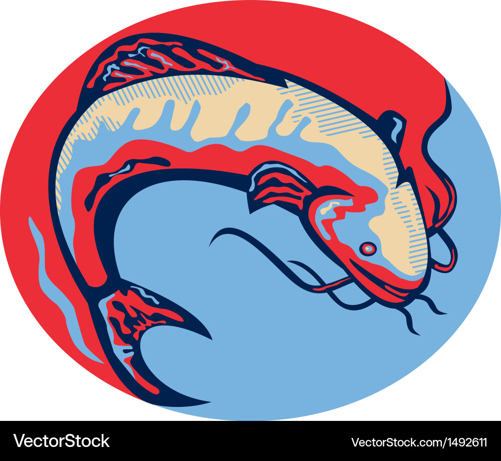 Retro Mud Cat Jump Vector Image