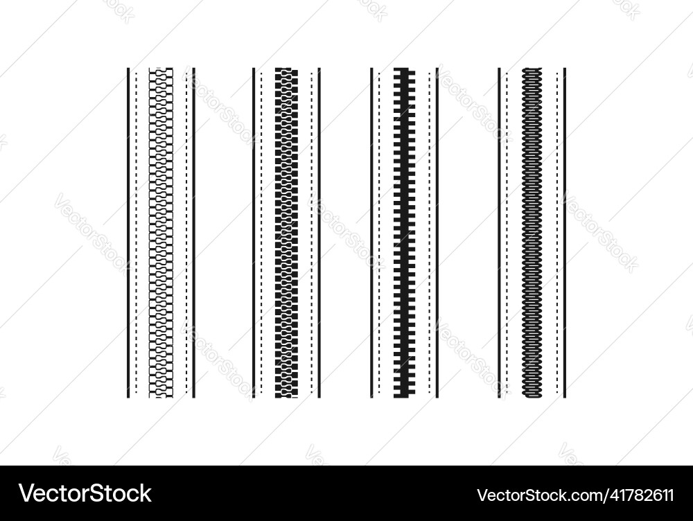 Seamless zippers zip for dresses garments bags Seamless zippers zip for dresses garments bags vector image