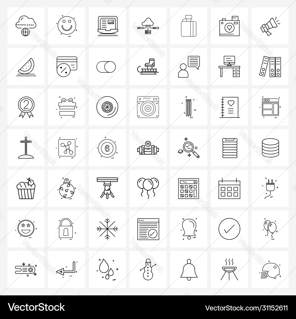 Set 49 simple line icons for web and print vector image