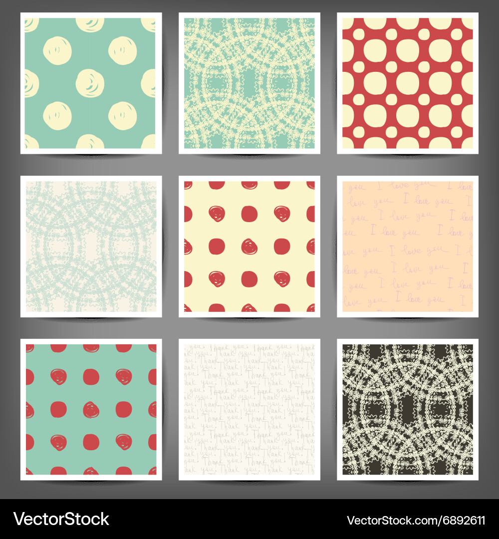 Set of seamless patterns in retro style Vector Image