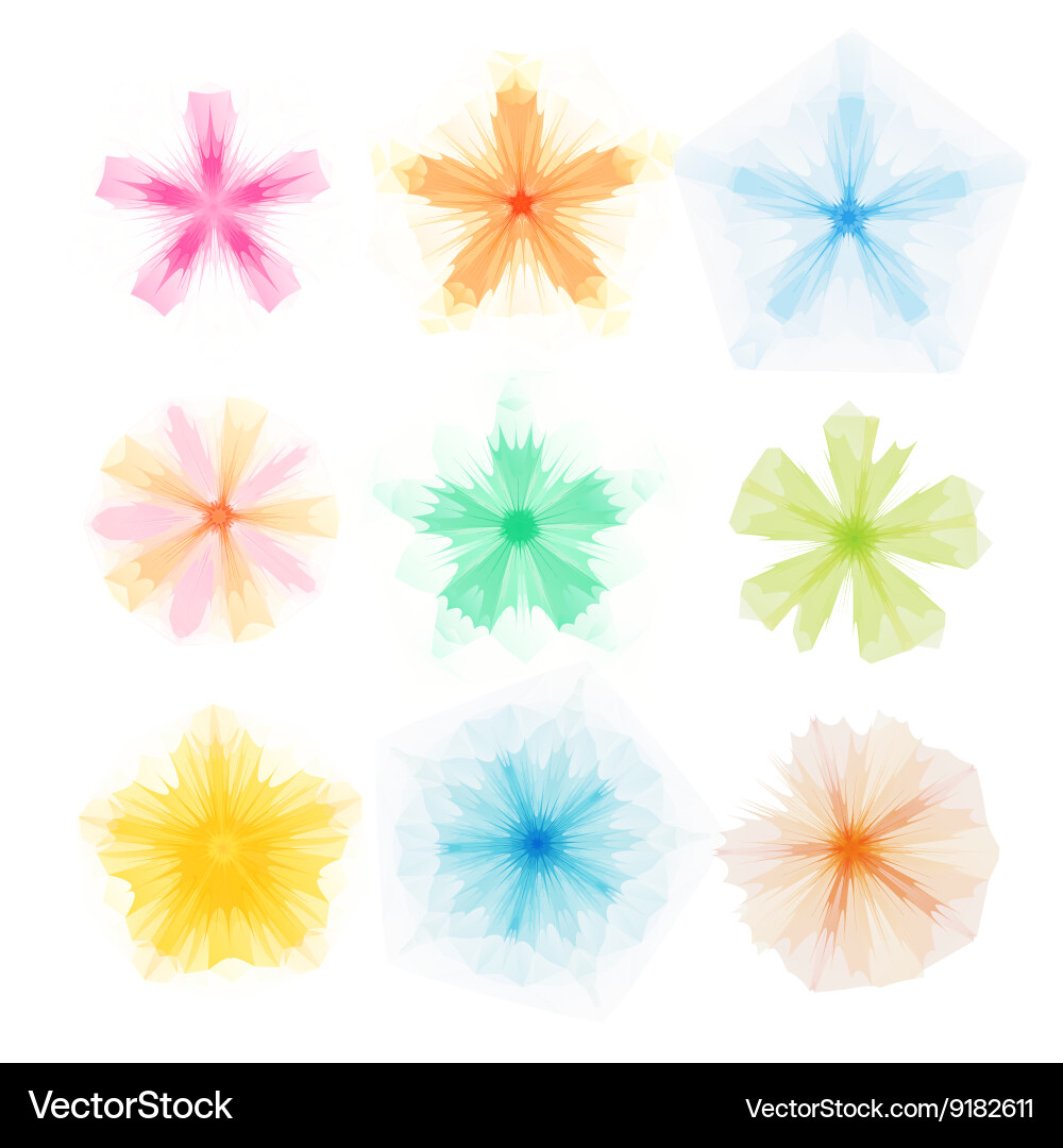 Set of triangle round patterns vector image