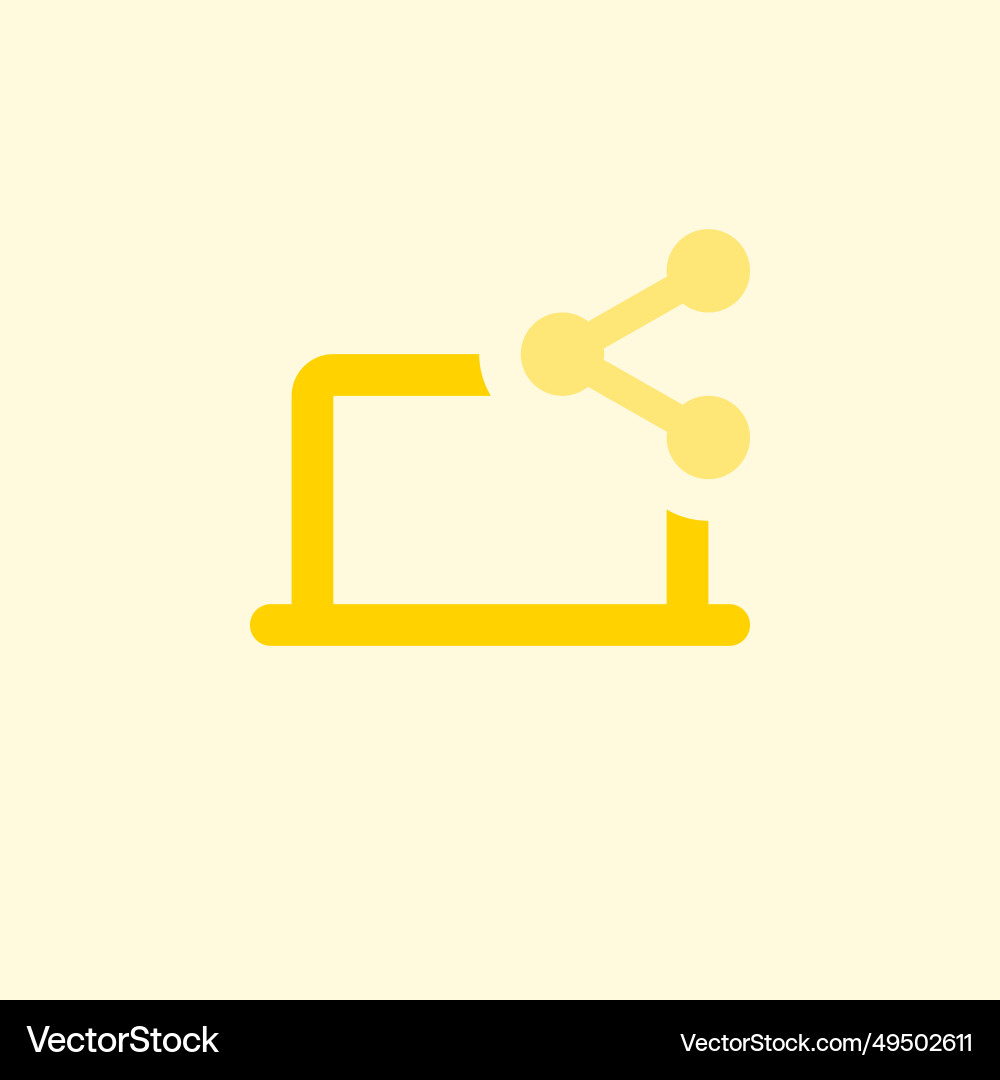 Sharing files and data via laptop technology vector image