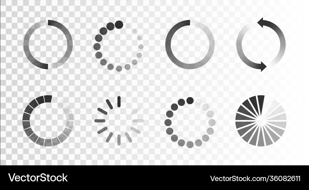 Transparent loading icon set Transparent loading icon set vector image