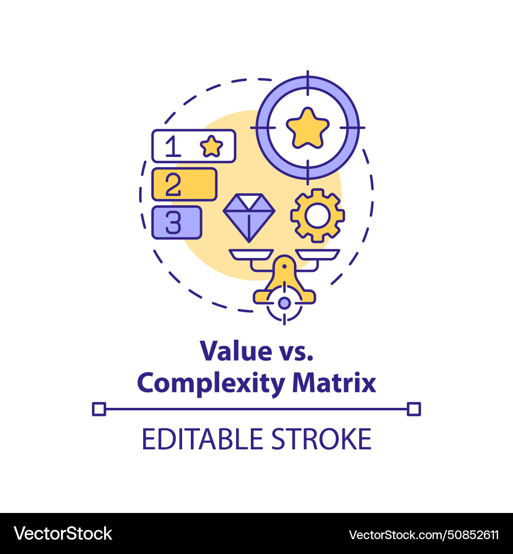 Value vs complexity multi color concept icon vector image