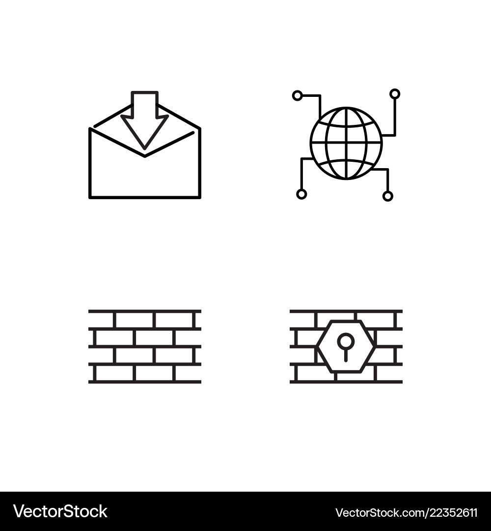 Web simple outlined icons set vector image