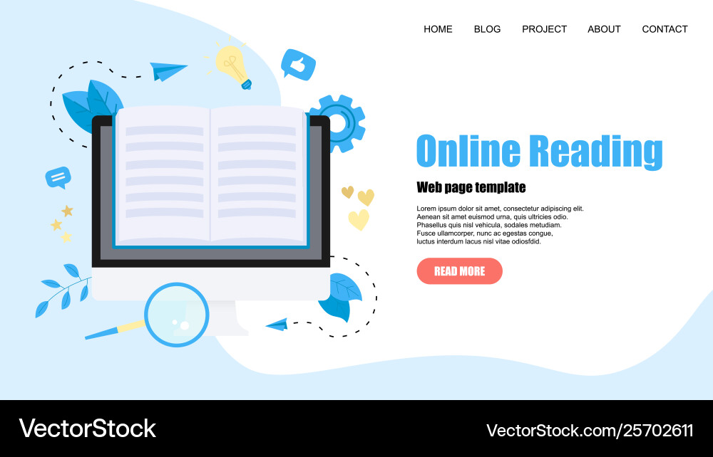 Webpage template flat design open book Vector Image