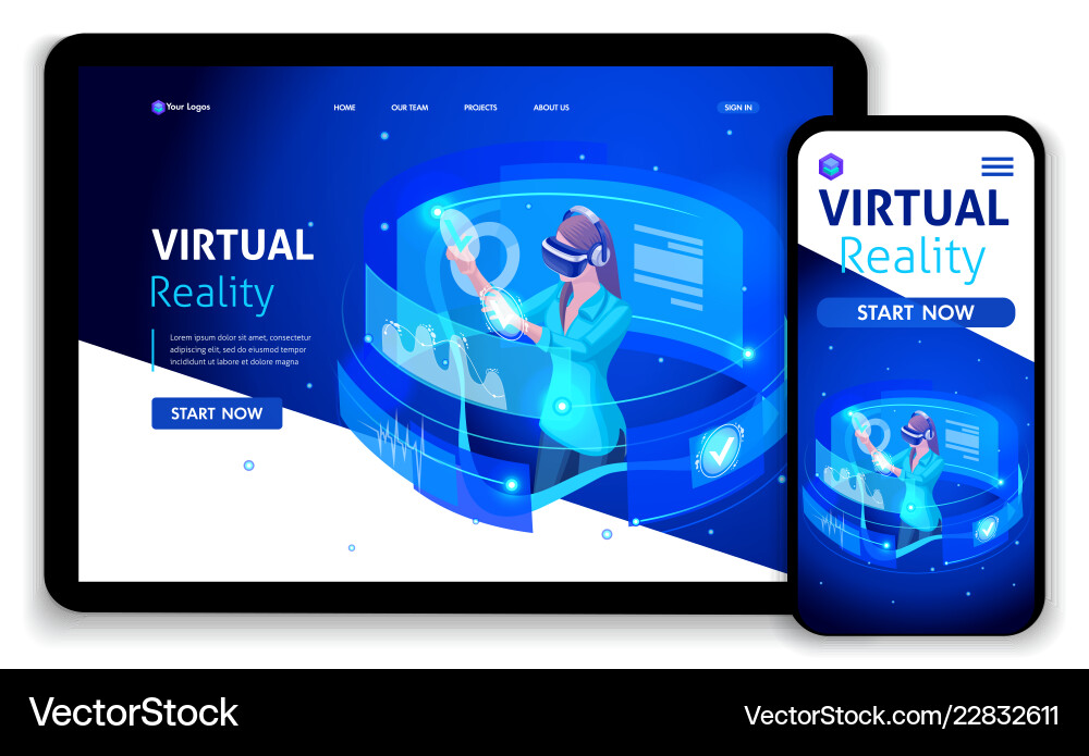 Website Template Business Design isometrisches Konzept Website Template Business Design isometrisches Konzept vektorbild