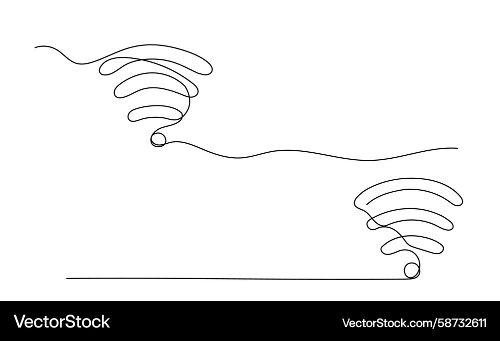 Wifi one continuous line set hand Wifi one continuous line set hand Vector Image
