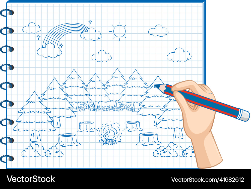 A notebook with doodle sketch design A notebook with doodle sketch design vector image