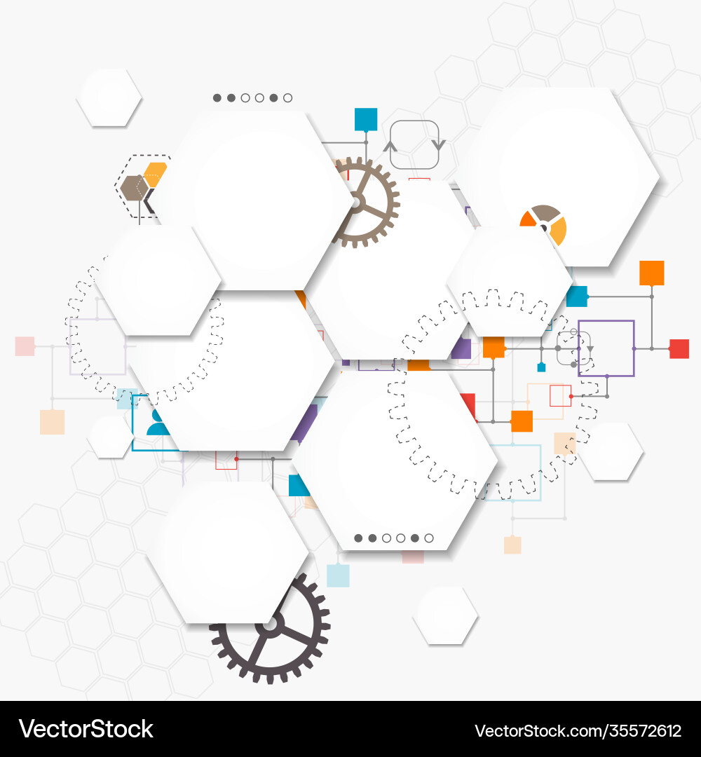 Abstract technological background with various Vector Image