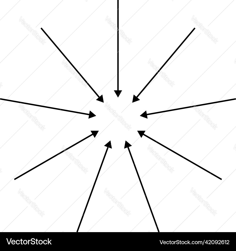 Arrows pointers inward collect intermix gather Arrows pointers inward collect intermix gather vector image