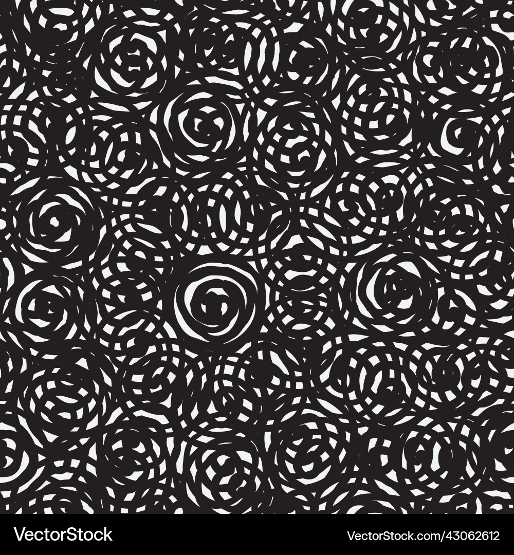 Black white seamless pattern with tangled curls Black white seamless pattern with tangled curls vector image