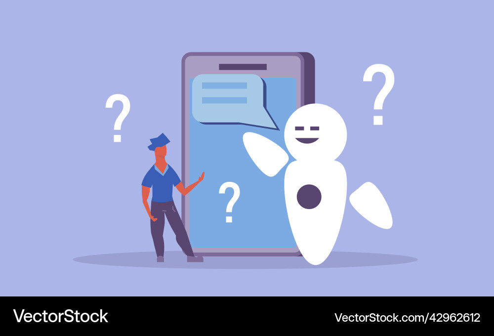 Chatbot ai support and conversation customer vector image