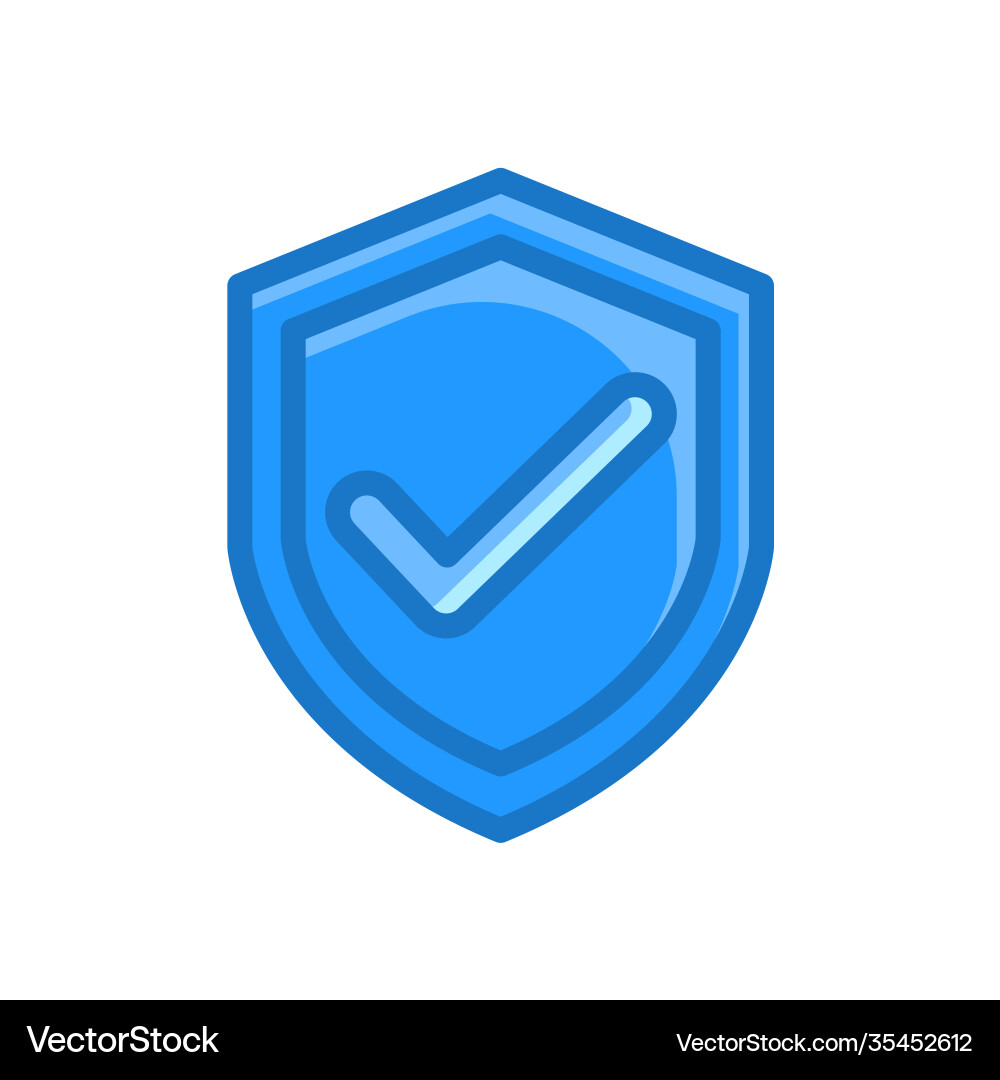 Check mark security shield icon isolated Check mark security shield icon isolated vector image