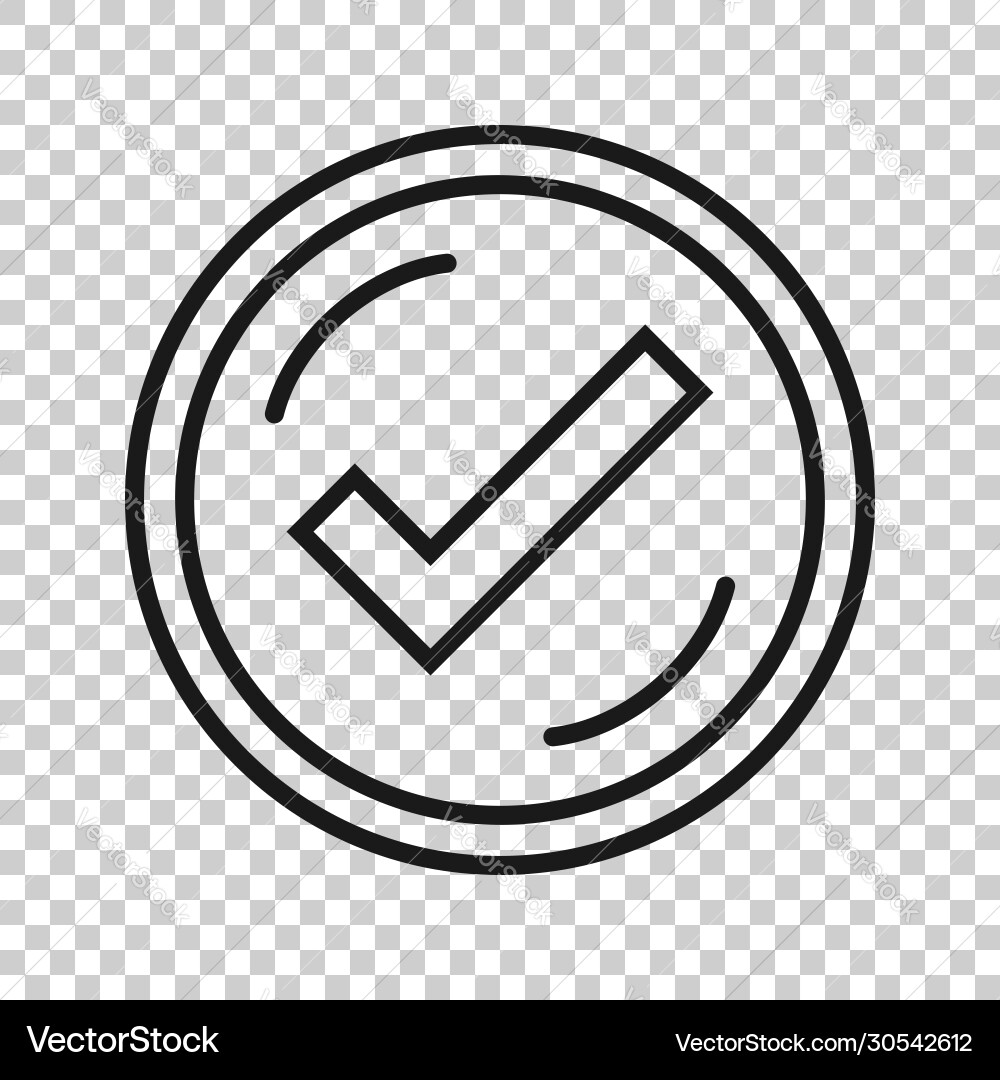 Check mark sign icon in flat style confirm button Check mark sign icon in flat style confirm button vector image