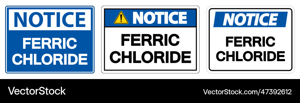 Chemical notice sign ferric chloride on white Chemical notice sign ferric chloride on white vector image