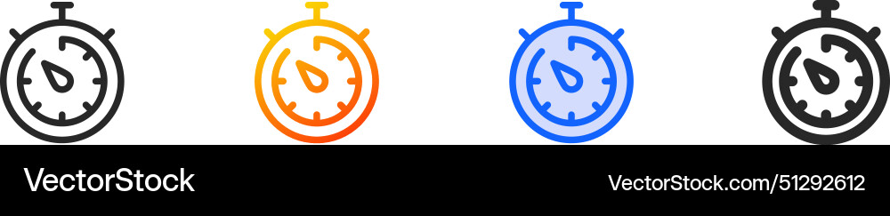 Chronometer iconthin linear gradient blue stroke Vector Image