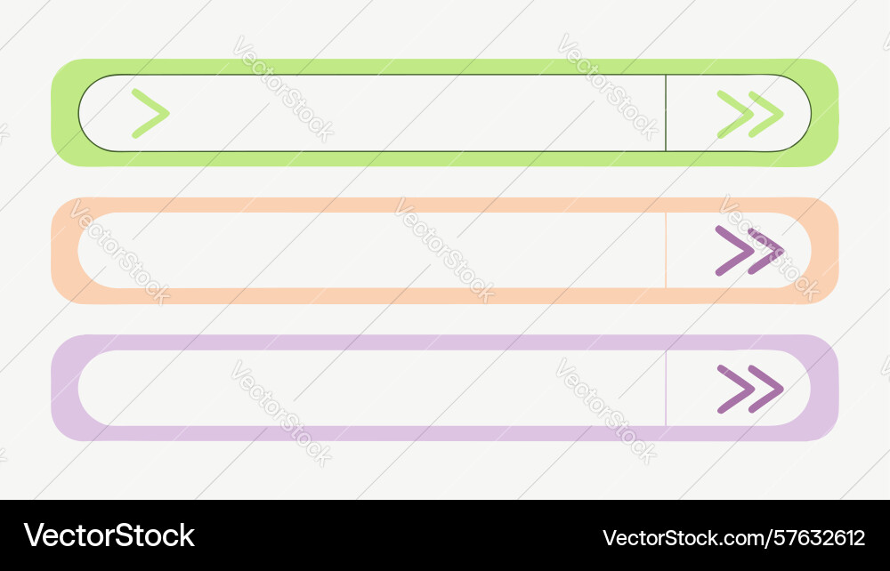 Clean ui elements action buttons set orange vector image
