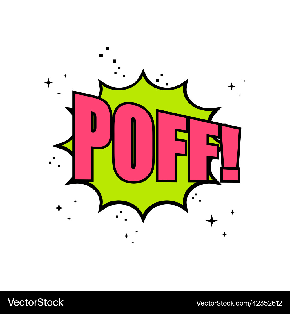Comic Sprachblasen-Symbol mit Poof-Soundzeichen Comic Sprachblasen-Symbol mit Poof-Soundzeichen vektorbild