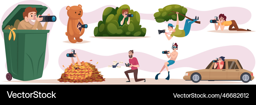 Fotografen Cartoon people freelancers Fotografen Cartoon people freelancers vektorbild