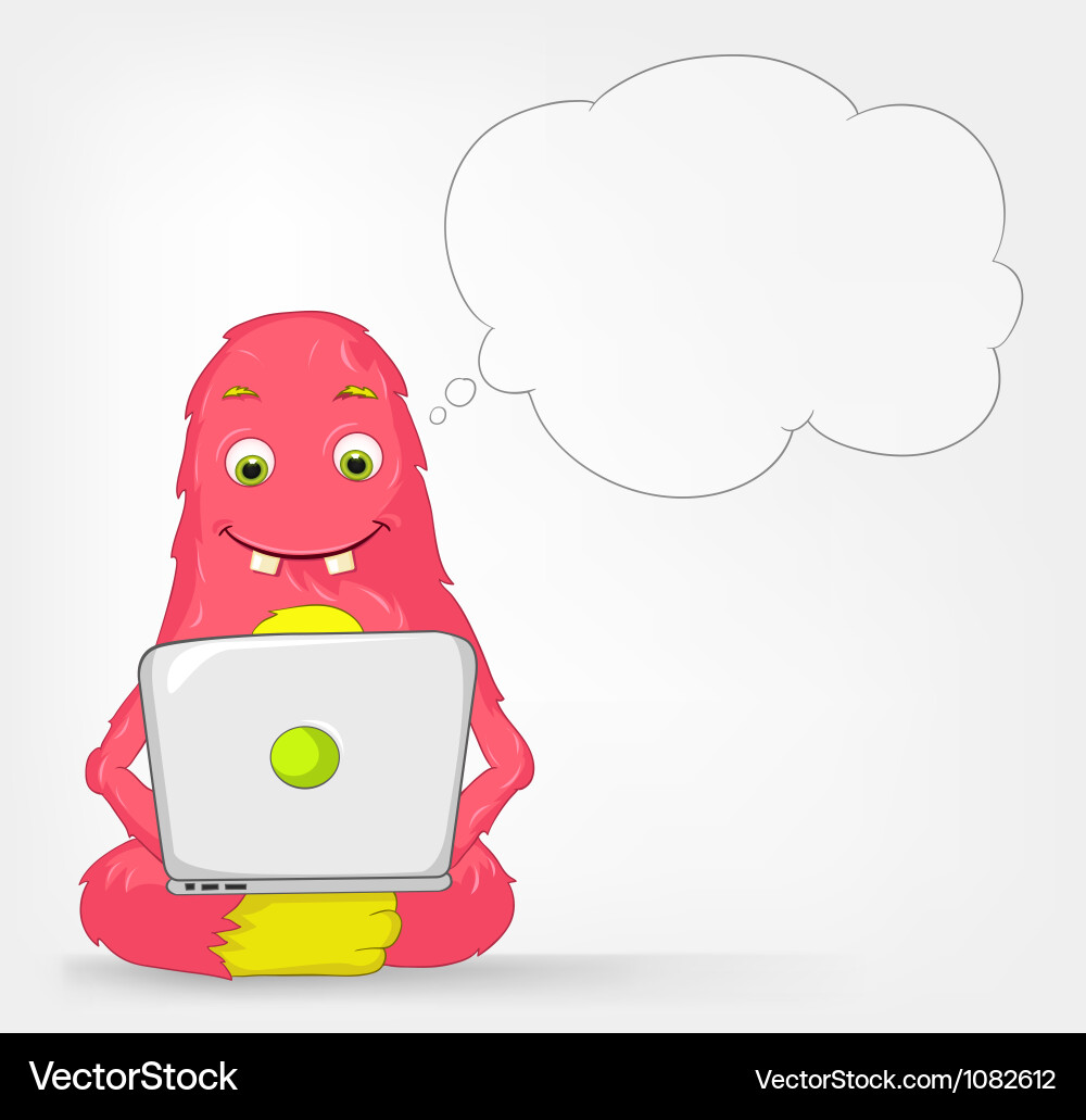 Funny monster coder vector image