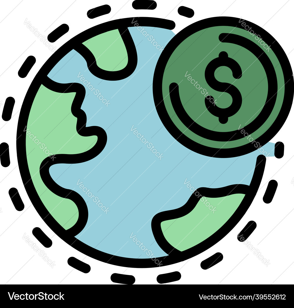 Global restructuring icon color outline Global restructuring icon color outline vector image
