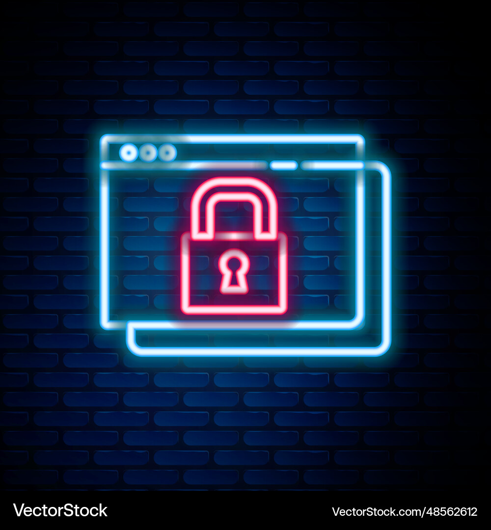 Glowing neon line secure your site with https ssl Glowing neon line secure your site with https ssl vector image