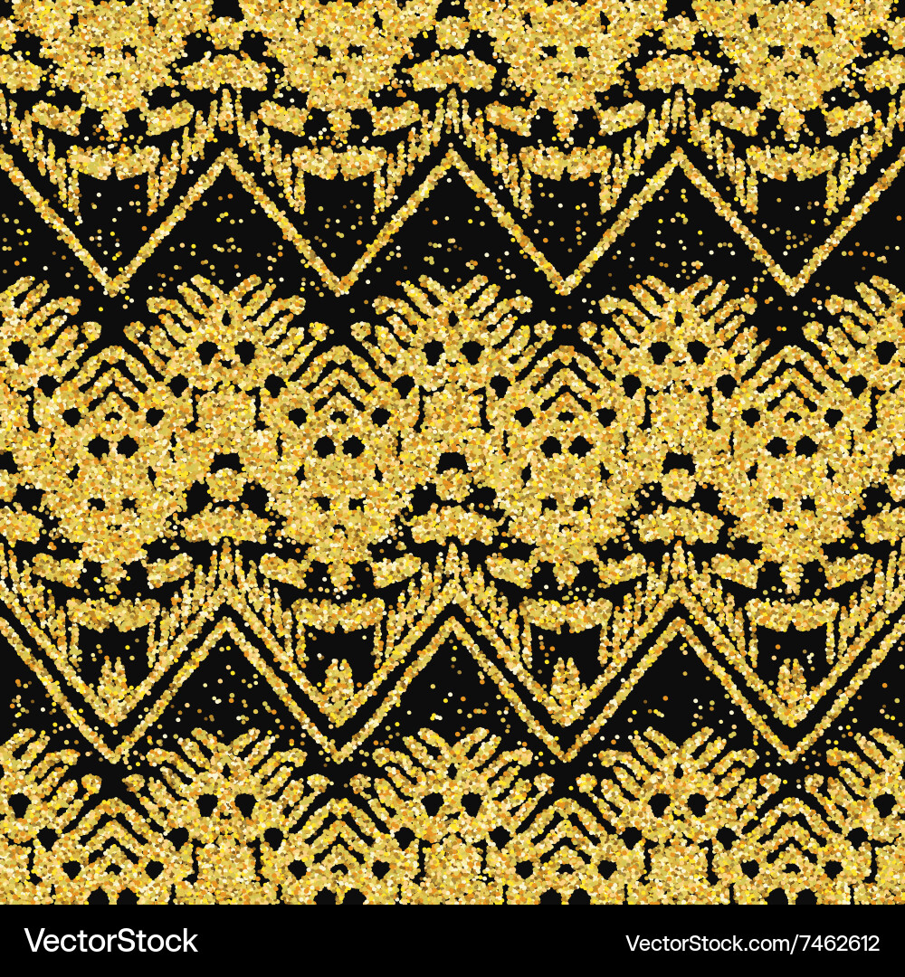 Golden Aztec Zigzag Pattern vector image