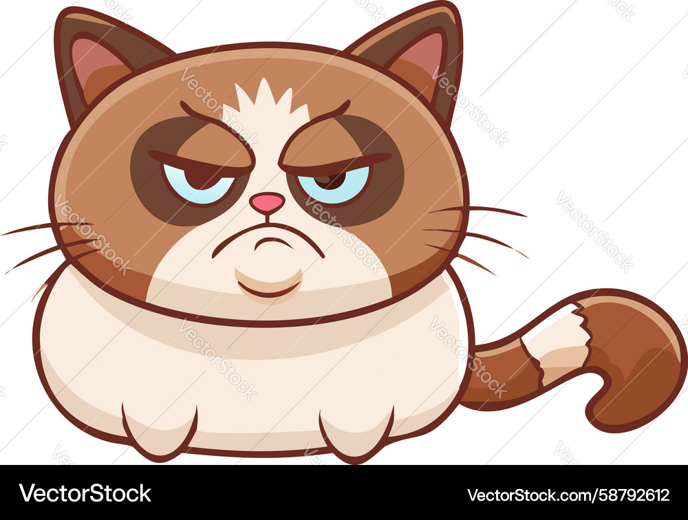 Grumpy Cat Side Portrait Vector Image
