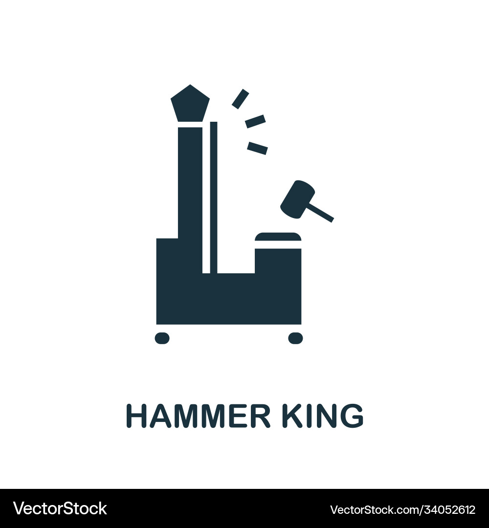 Hammer king icon simple element from amusement vector image