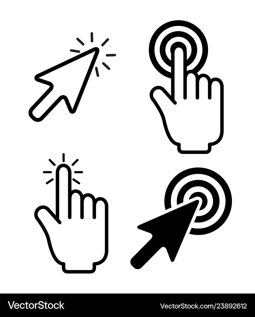 Hand Click Cursor with Arrow vector image