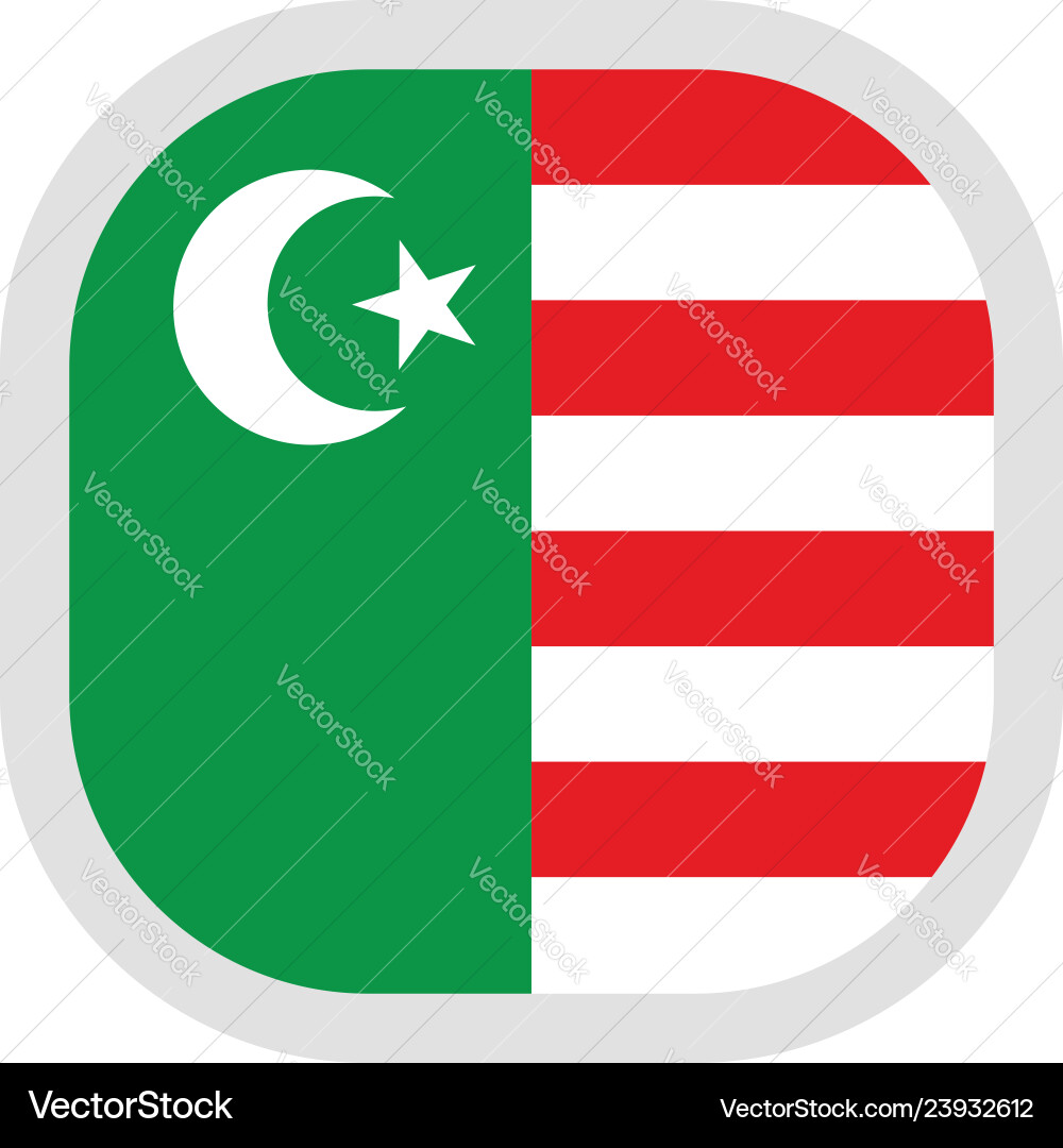 Icon square shape with flag on white background Icon square shape with flag on white background vector image