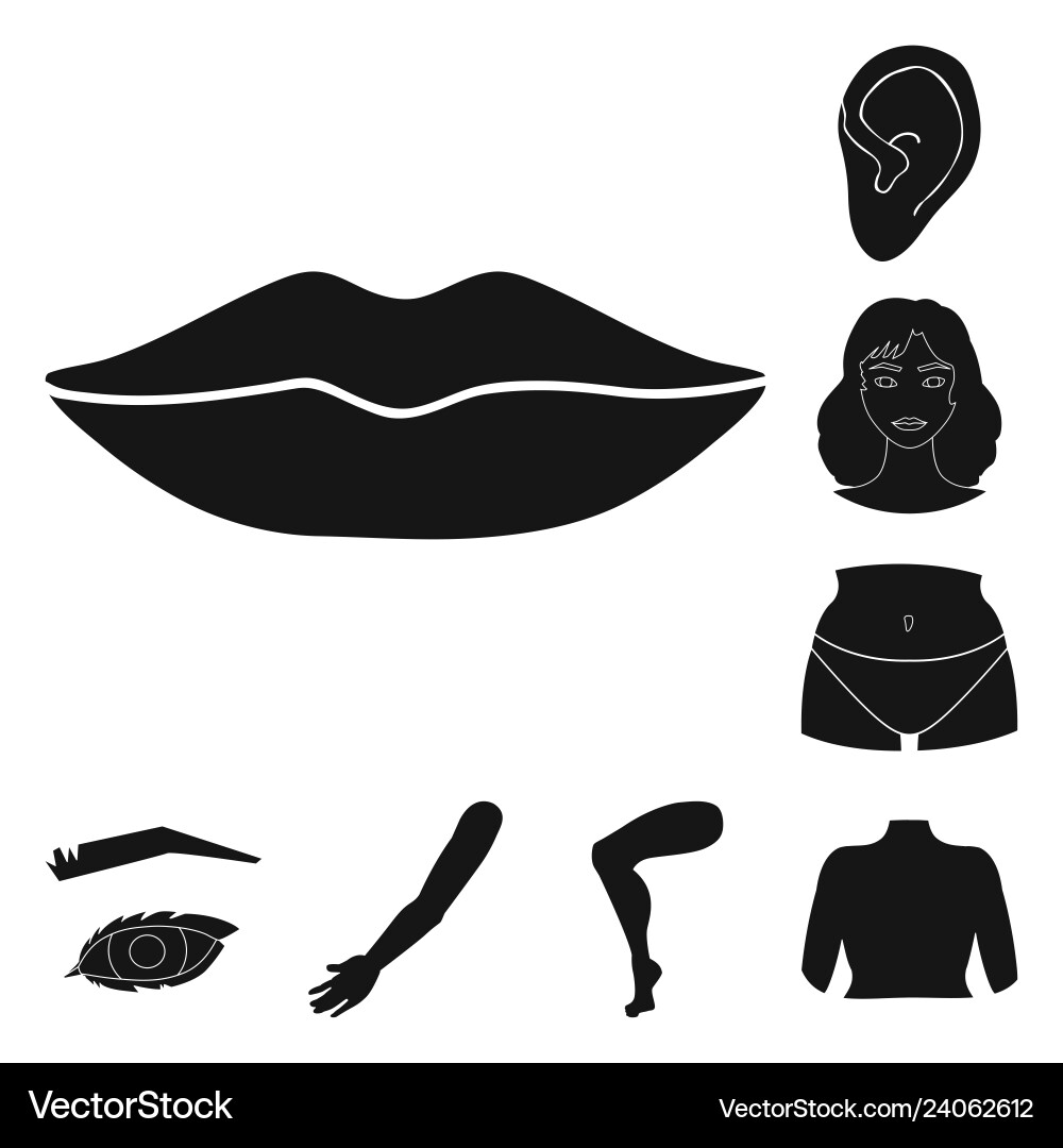 Isolated object of body and part logo set Isolated object of body and part logo set vector image