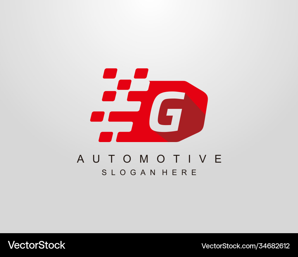 Letter g with abstract racing flag logo design Vector Image