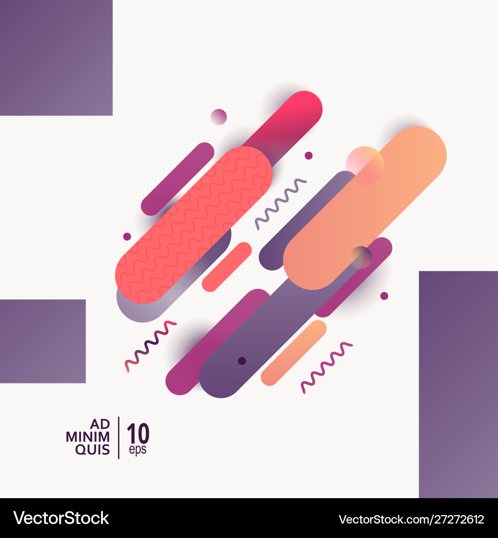 Liquid color with geometry background design vector image