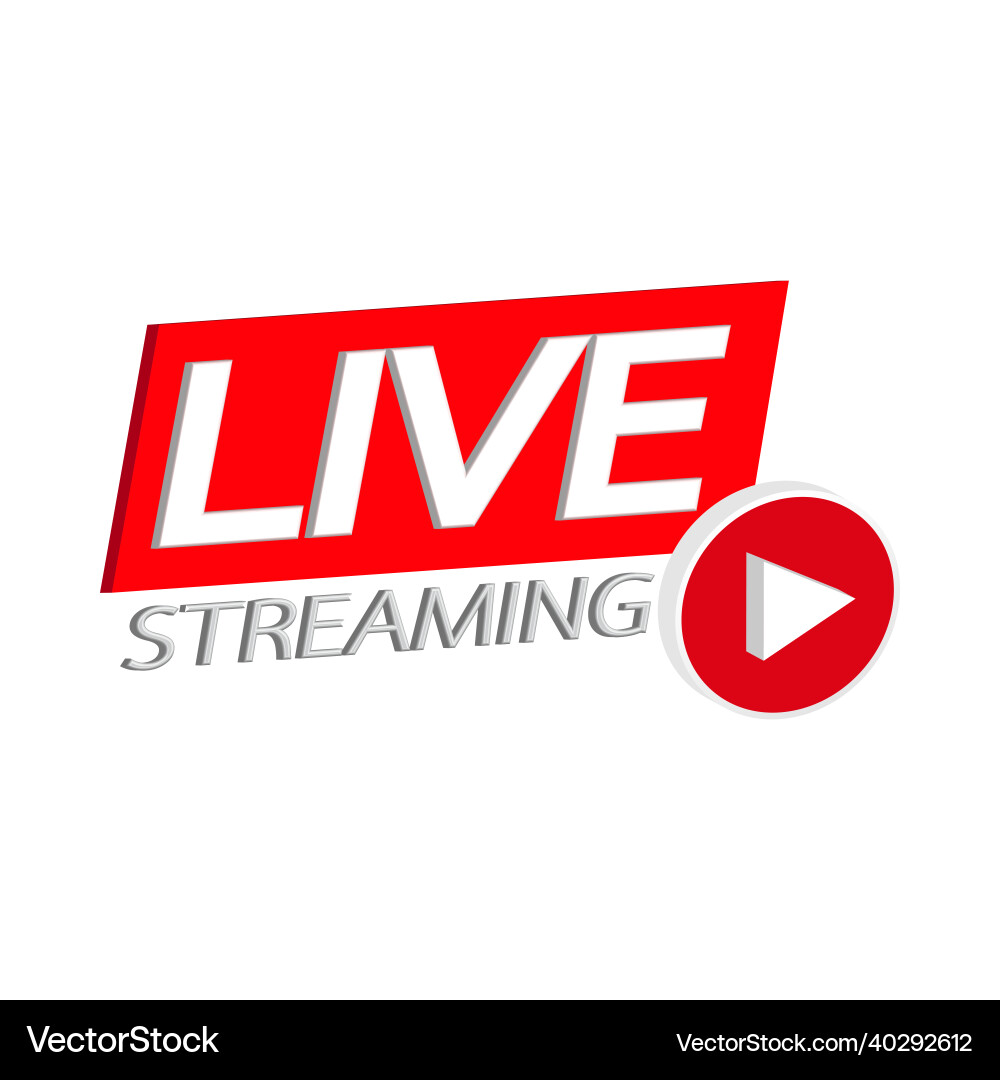 Live streaming 3d simple icon design Live streaming 3d simple icon design vector image