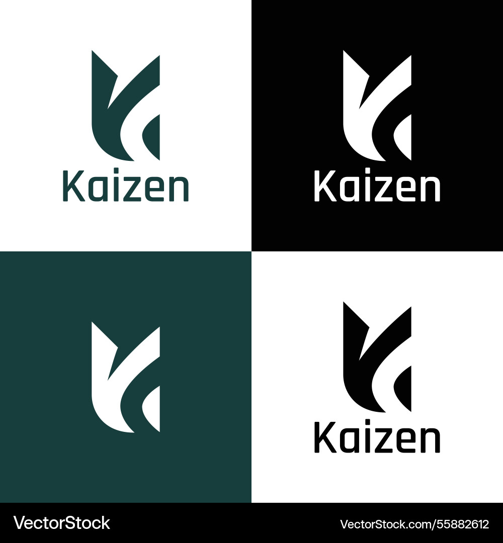 Modern kaizen logo design - minimalistic and profe Modern kaizen logo design - minimalistic and profe vector image