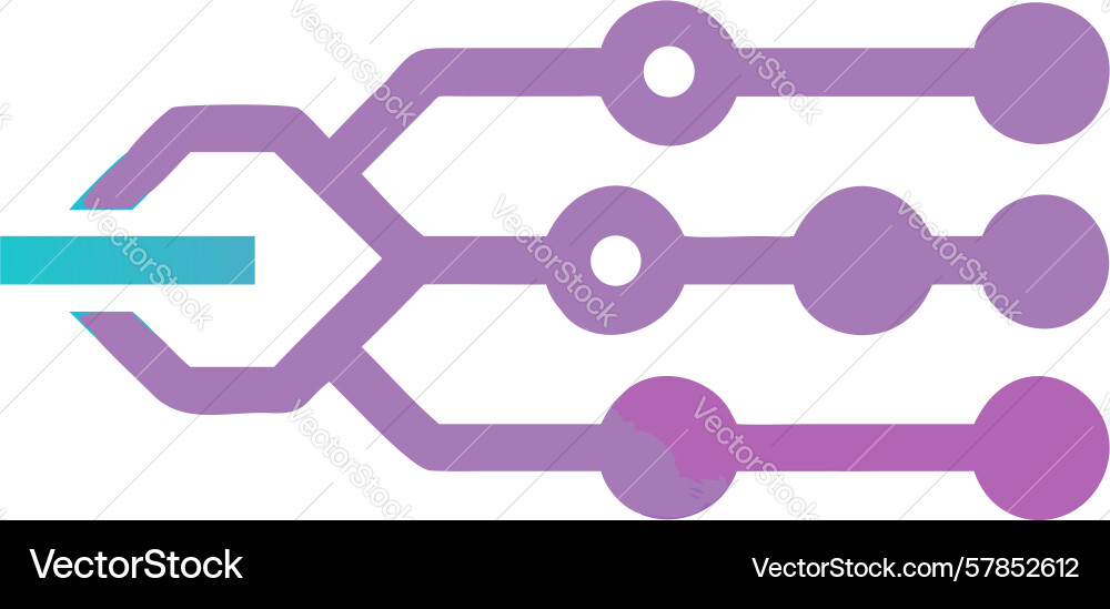 Multi-input data processing icon for complex vector image