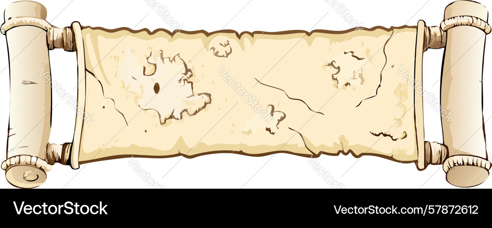 Old treasure map scroll design generative ai Vector Image