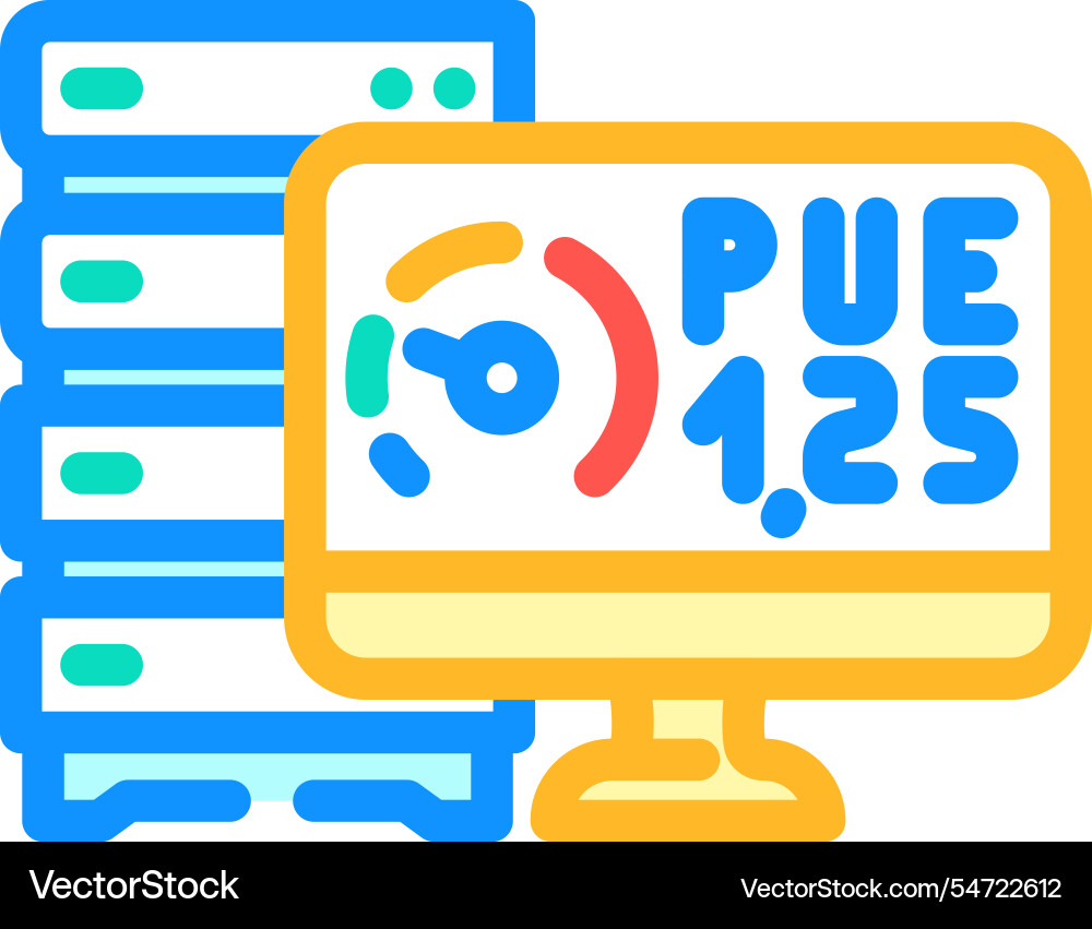 Power usage effectiveness meter color icon vector image