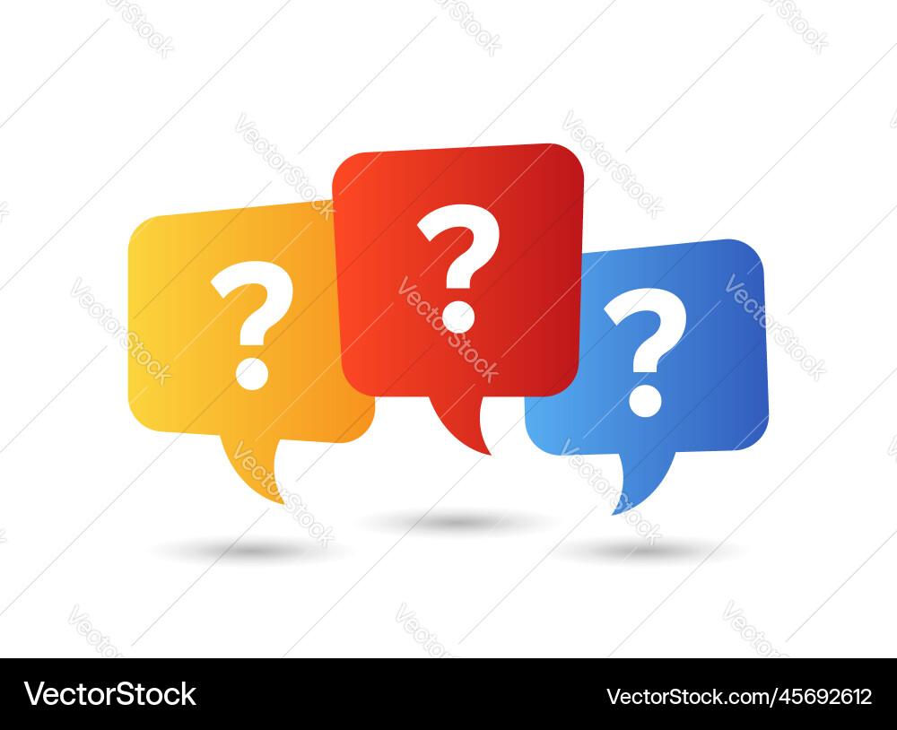 Question mark icon in flat style faq on isolated Vector Image