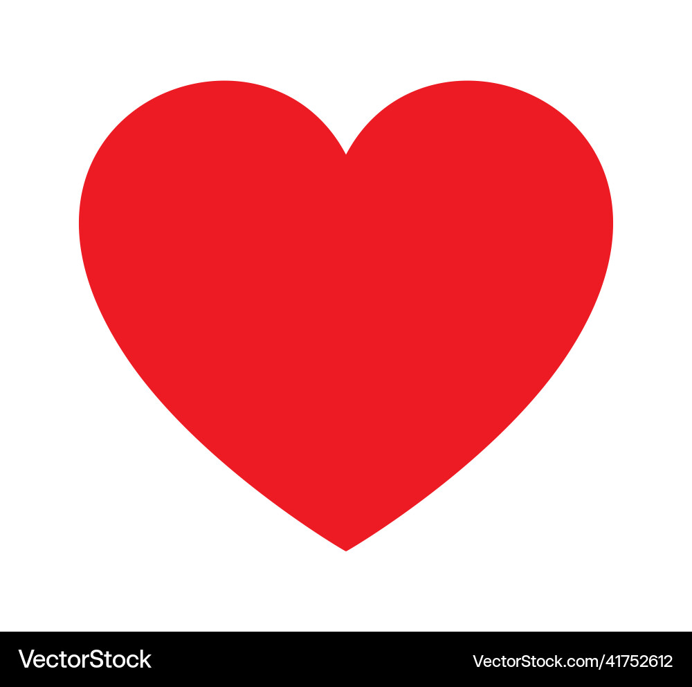 Red Heart Icon - Simple Shape vector image