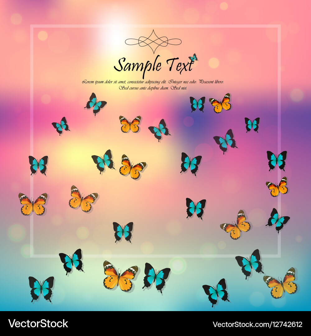 Spring background with butterflies vector image