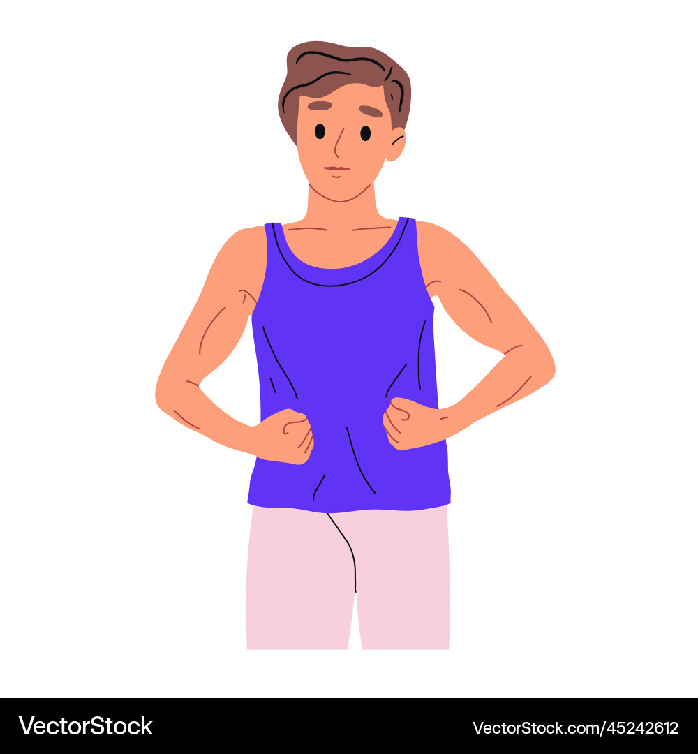 Strong man showing his muscles athletic Strong man showing his muscles athletic Vector Image