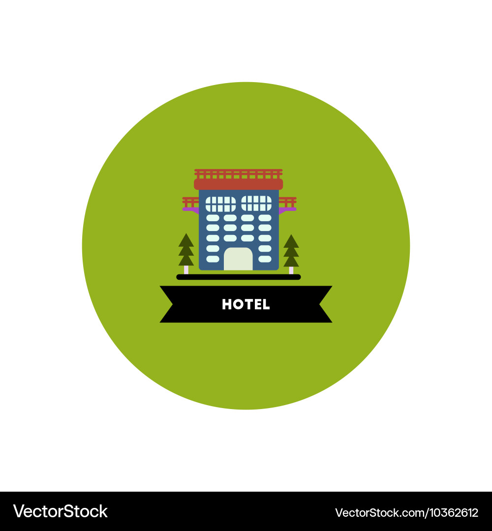 Stylish icon in color circle building hotel Vector Image