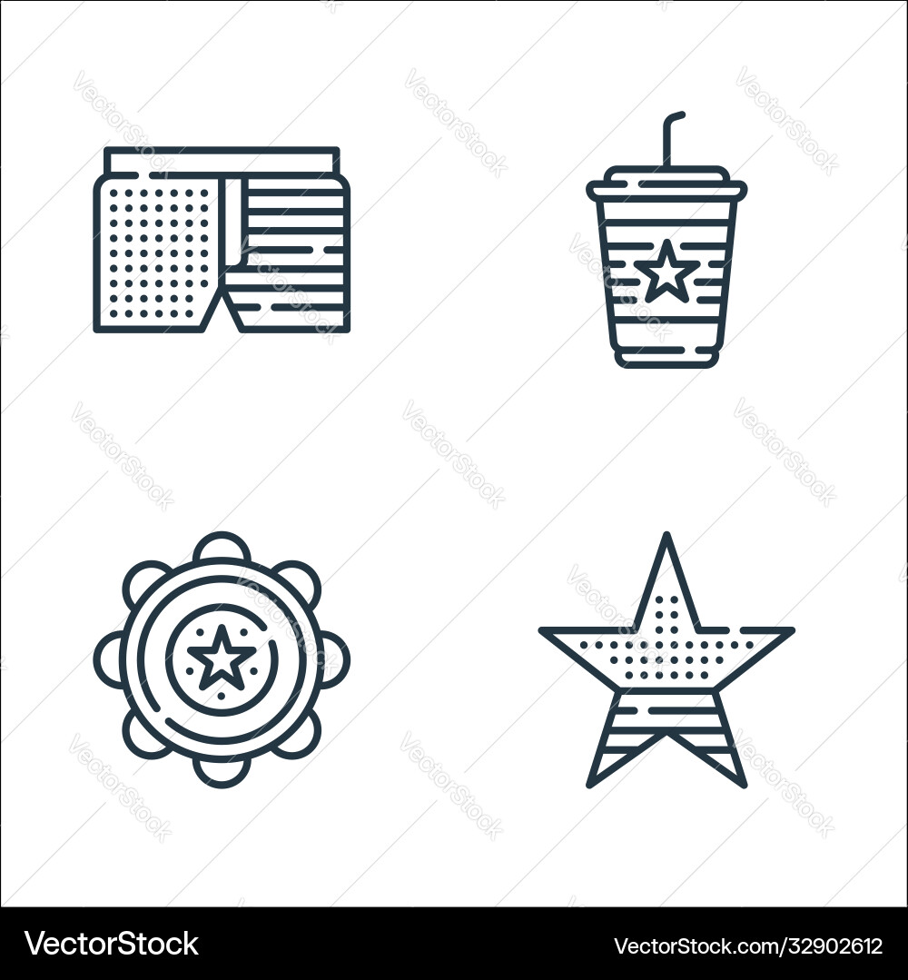 Th july line icons linear set quality Th july line icons linear set quality vector image